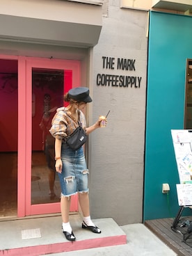 「Ungrid（アングリッド）のアイテム（デニムスカート）」を使った、KASUMIさん（レディース・161cm）の夏コーディネート