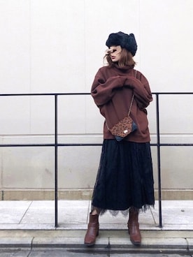 KASUMIさん（レディース・161cm）の冬コーディネート