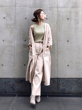 「ピスタチオ」｜「アイテム（その他アウター）」を使った、KASUMIさん（レディース・161cm）の春コーディネート