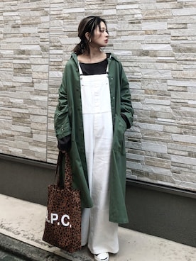 「select MOCA（セレクトモカ）のアイテム（ステンカラーコート）」を使った、KASUMIさん（レディース・161cm）の春コーディネート
