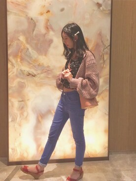 「Another Edition（アナザーエディション）のアイテム（ジャケット/アウター、ピンク系）」を使った、chelchelさん（レディース・166cm）の冬コーディネート