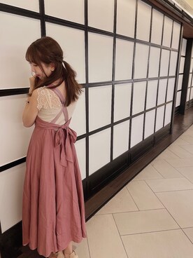 「titivate（ティティベイト）のアイテム（ワンピース、ピンク系）」を使った、chelchelさん（レディース・166cm）の春コーディネート