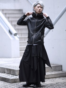 ライダースジャケットを使った ロングスカート のメンズ人気ファッションコーディネート Wear