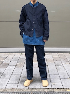 「blue」｜「アイテム（その他アウター）」を使った、Gigiさん（メンズ・174cm）の春コーディネート