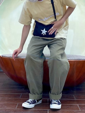 「CONVERSE TOKYO（コンバーストウキョウ）のアイテム（バッグ）」を使った、Ryuさん（メンズ・172cm）の夏コーディネート