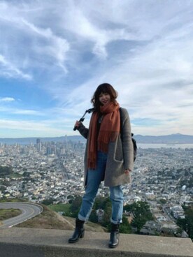 「ＴＷＩＮ　ＰＥＡＫＳ」｜Cathy W.さん（レディース・155cm）の冬コーディネート