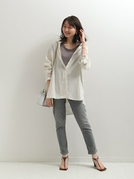 「Noble（ノーブル）のアイテム（Tシャツ/カットソー）」を使った、noble_miyuuさん（レディース・158cm）の春コーディネート