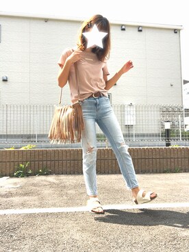 「＃デニム」｜「アイテム（サンダル）」を使った、manaさん（レディース・154cm）の秋コーディネート