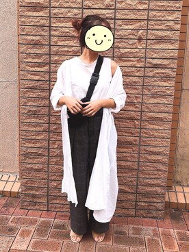 「GU（ジーユー）のアイテム（タンクトップ、グレー系）」を使った、manaさん（レディース・153cm）の秋コーディネート