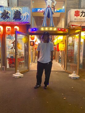 「FLAGSTUFF（フラグスタフ）のアイテム（帽子）」を使った、らいた  さん（メンズ・170cm）の秋コーディネート