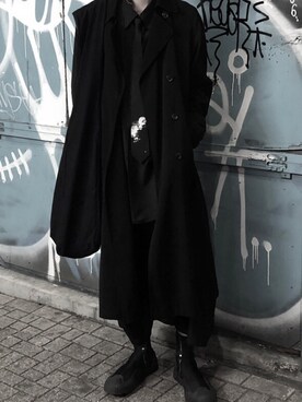 「Alexander McQueen（アレキサンダーマックイーン）のアイテム（フォーマルスーツ/小物）」を使った、根暗さん（メンズ・180cm）の春コーディネート