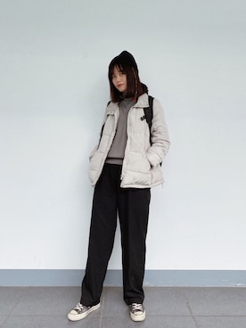「2021年」｜「アイテム（帽子）」を使った、katnissさん（レディース・172cm）の冬コーディネート