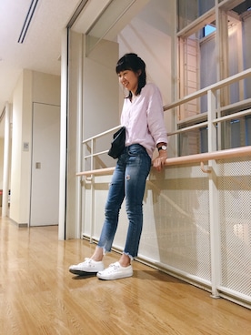 「CONVERSE（コンバース）のCONVERSE コンバース ジャック パーセル / JACK PURCEL（スニーカー）」を使った、ゆゆさん（レディース・161cm）の春コーディネート