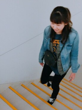 「YANUK（ヤヌーク）のアイテム（ジャケット/アウター）」を使った、ゆゆさん（レディース・161cm）の春コーディネート