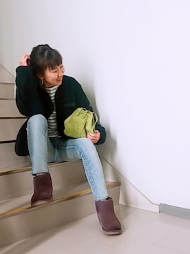 「ピスタチオ」｜「アイテム（ブルゾン）」を使った、ゆゆさん（レディース・161cm）の冬コーディネート