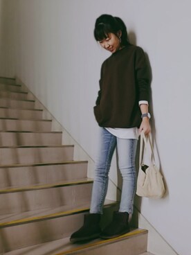 「KAORU（カオル）のアイテム」を使った、ゆゆさん（レディース・161cm）の冬コーディネート