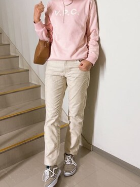 スウェット ピンク系 を使った キャメル のレディース人気ファッションコーディネート Wear