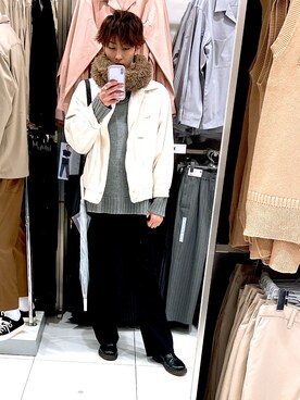「CASPER JOHN（キャスパージョン）のアイテム（デニムジャケット）」を使った、しゅーやさん（メンズ・182cm）の冬コーディネート