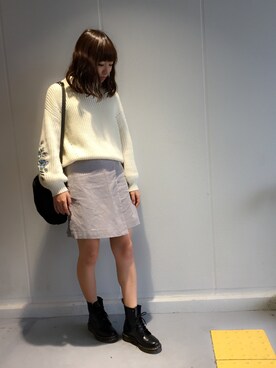 「ファークラッチ」｜「アイテム（ブーツ）」を使った、みくさん（レディース・165cm）の冬コーディネート