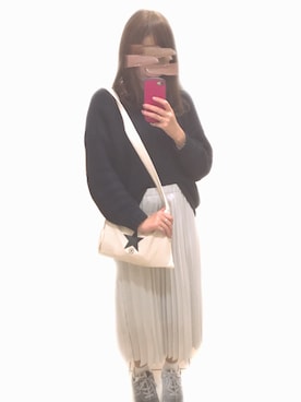 「Daniel Wellington（ダニエルウェリントン）の販売終了クラシックペティット アッシュフィールド32mm（アナログ腕時計）」を使った、naco🍩さん（レディース・160cm）の秋コーディネート