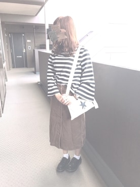 「Daniel Wellington（ダニエルウェリントン）の販売終了クラシックペティット アッシュフィールド32mm（アナログ腕時計）」を使った、naco🍩さん（レディース・160cm）の秋コーディネート