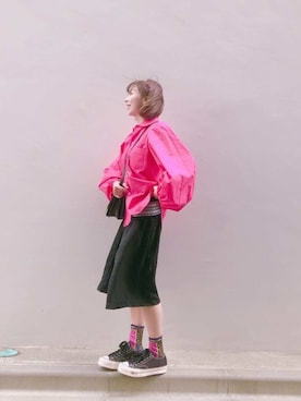 「VISVIM（ビズビム）のアイテム（アクセサリー）」を使った、Alisa longさん（レディース・156cm）の夏コーディネート