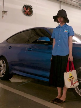 「BEAMS（ビームス）のアイテム（その他シューズ）」を使った、Alisa longさん（レディース・156cm）の夏コーディネート