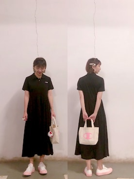 「FILA（フィラ）のアイテム（ワンピース/ドレス）」を使った、Alisa longさん（レディース・156cm）の夏コーディネート