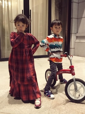 「bobochoses」｜「アイテム（ワンピース/ドレス）」を使った、the_twins_daily_さん（キッズ・110cm）の春コーディネート
