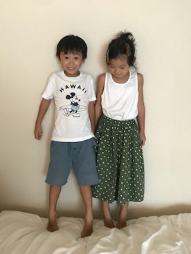 「WHITE（ホワイト）のアイテム」を使った、the_twins_daily_さん（キッズ・104cm）の秋コーディネート