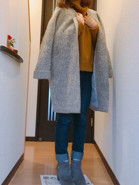 「アイテム（ステンカラーコート）」を使った、kさん（レディース・156cm・10代）の春コーディネート