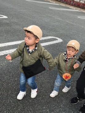 「Daddy Oh Daddy（ダディーオーダディー）のアイテム（ジャケット/アウター）」を使った、子猿コ−デさん（キッズ・92cm）の夏コーディネート