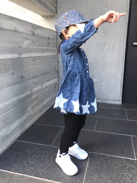 「GAP（ギャップ）のアイテム（チュニック）」を使った、cococoさん（キッズ・90cm）の秋コーディネート
