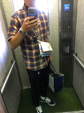「Guess（ゲス）のアイテム（腕時計）」を使った、ToMさん（メンズ・178cm）の夏コーディネート