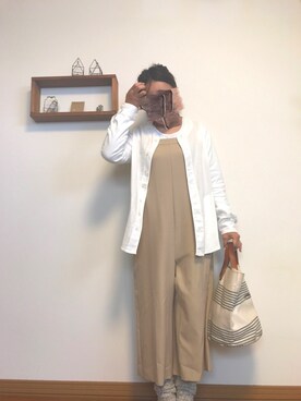 「FIL DE FER（フィルデフェール）のアイテム（サロペット/オーバーオール）」を使った、mochikoさん（レディース・159cm）の秋コーディネート