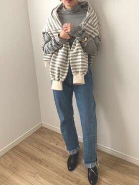 「STORES.jp（ストアーズドットジェーピー）のアイテム（Tシャツ/カットソー）」を使った、naoさん（レディース・156cm）の冬コーディネート