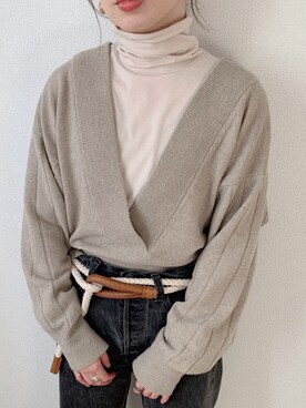 「STORES.jp（ストアーズドットジェーピー）のアイテム（Tシャツ/カットソー）」を使った、naoさん（レディース・156cm）の冬コーディネート