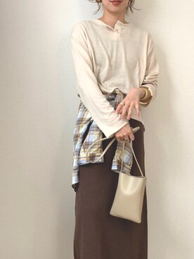 「STORES.jp（ストアーズドットジェーピー）のアイテム（Tシャツ/カットソー）」を使った、naoさん（レディース・156cm）の冬コーディネート