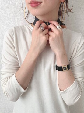 「STORES.jp（ストアーズドットジェーピー）のアイテム（Tシャツ/カットソー）」を使った、naoさん（レディース・156cm）の春コーディネート