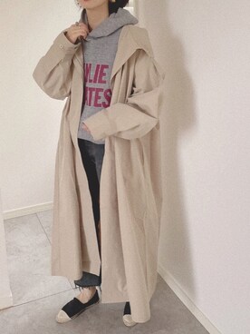 「トレンチ」｜「アイテム（その他アウター）」を使った、naoさん（レディース・156cm）の春コーディネート