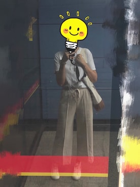 「Amo（アモ）のアイテム」を使った、石小胖さん（レディース・168cm）の春コーディネート