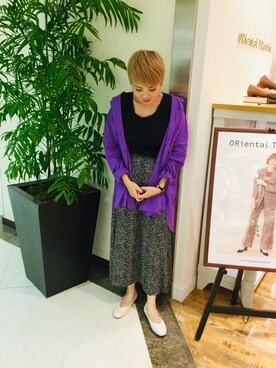 「しまむら（シマムラ）のアイテム（スカート）」を使った、ORientalTRaffic 大船ルミネウィング店さん（レディース・158cm）の秋コーディネート