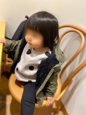「アイテム（マウンテンパーカー）」を使った、moonさん（キッズ・80cm）の冬コーディネート