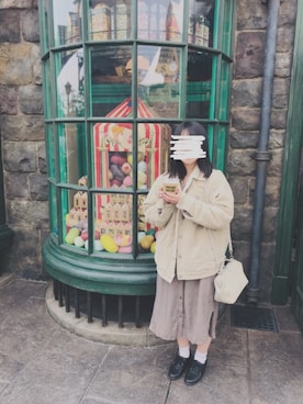 「USJ」｜「アイテム（ブルゾン）」を使った、はうさん（レディース・151cm）の冬コーディネート
