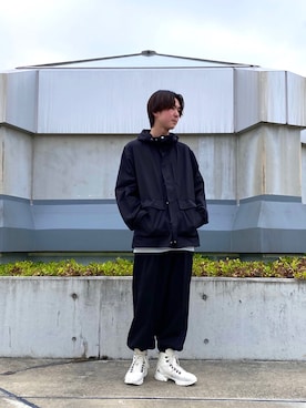 「JUNRED（ジュンレッド）のアイテム（マウンテンパーカー）」を使った、Ryotaさん（メンズ・173cm）の冬コーディネート