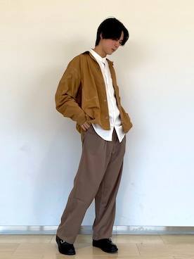 A JUNRed コクーンシティさいたま新都心 employee Ryota is wearing JUNRed "ポリツイルオーバーステッチシャツ"