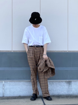 「JUNRED（ジュンレッド）のアイテム（帽子）」を使った、Ryotaさん（メンズ・173cm）の夏コーディネート