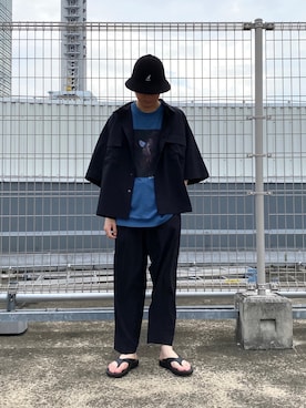 「JUNRED（ジュンレッド）のアイテム（帽子）」を使った、Ryotaさん（メンズ・173cm）の夏コーディネート