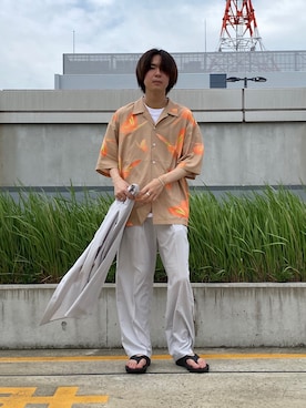 「JUNRED（ジュンレッド）のアイテム（スラックス）」を使った、Ryotaさん（メンズ・173cm）の夏コーディネート