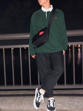 「POLO RALPH LAUREN（ポロ ラルフ ローレン）のアイテム（シャツ/ブラウス、グリーン系）」を使った、りょうたろうさん（メンズ・178cm）の秋コーディネート